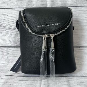 French Connection Noreen Slouchy Easy Crossbody Cellphone Bag Black NWT